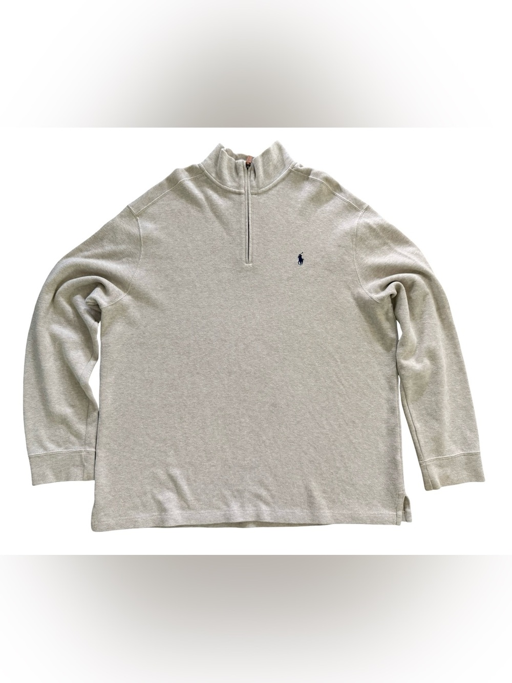 Polo Ralph Lauren Cotton Quarter Zip Sweater XXL Oatmeal Cream